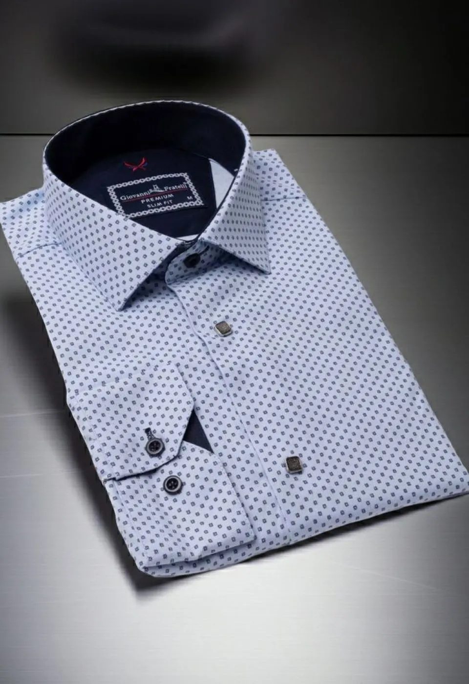 Slim Fit Uzun Kol Desenli Saten Gömlek 3GMK311524002