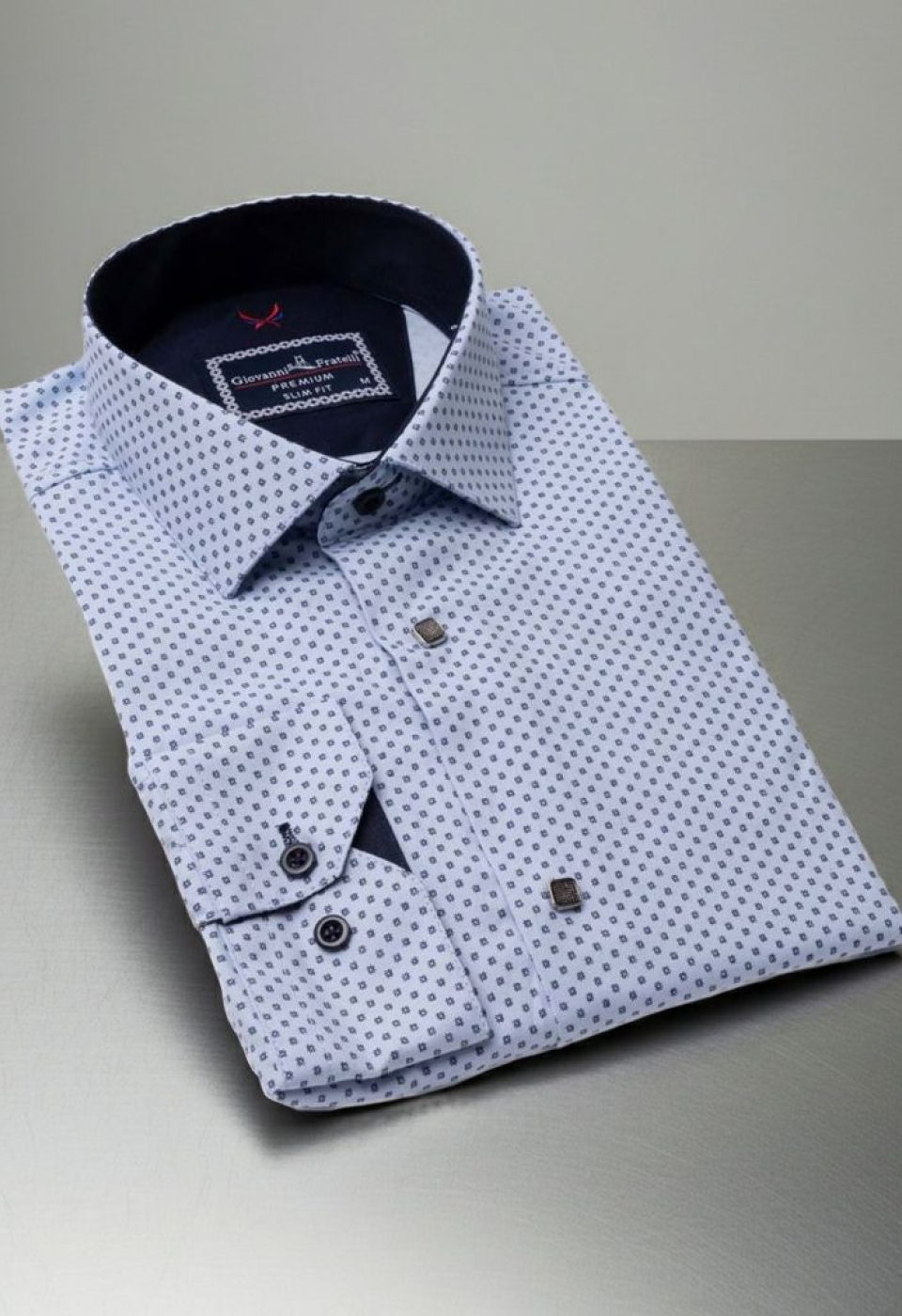 Slim Fit Uzun Kol Desenli Saten Gömlek 3GMK311524002 - Giovanni Fratelli