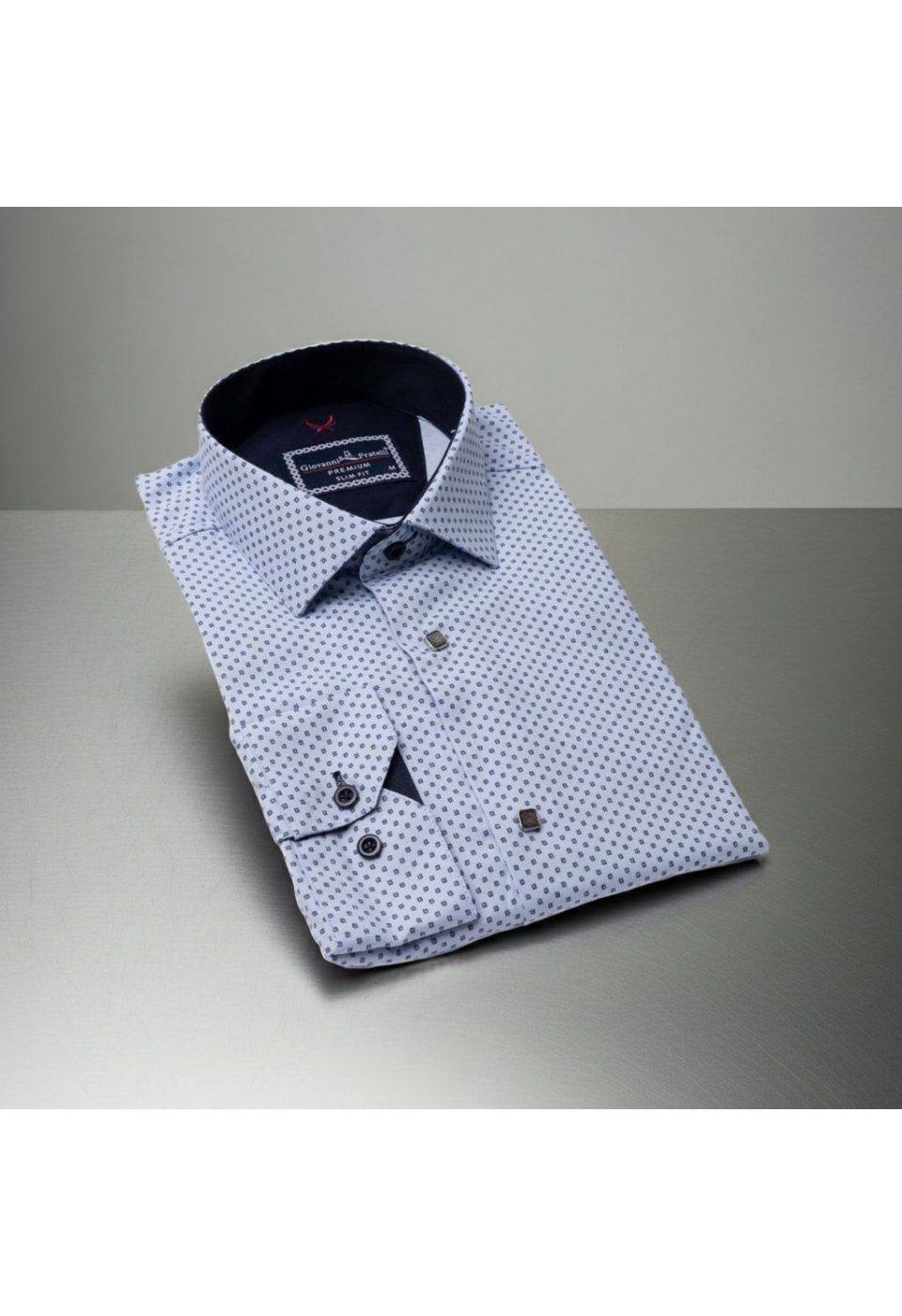 Slim Fit Uzun Kol Desenli Saten Gömlek 3GMK311524002 - Giovanni Fratelli