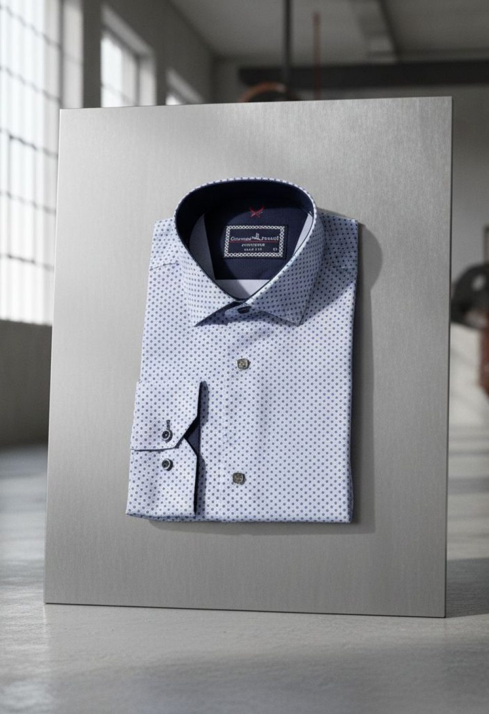 Slim Fit Uzun Kol Desenli Saten Gömlek 3GMK311524002 - Giovanni Fratelli