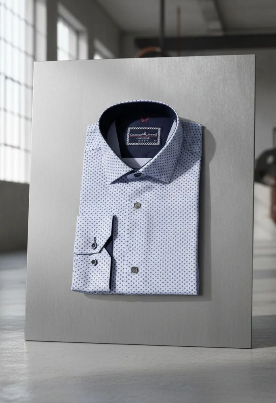 Slim Fit Uzun Kol Desenli Saten Gömlek 3GMK311524002