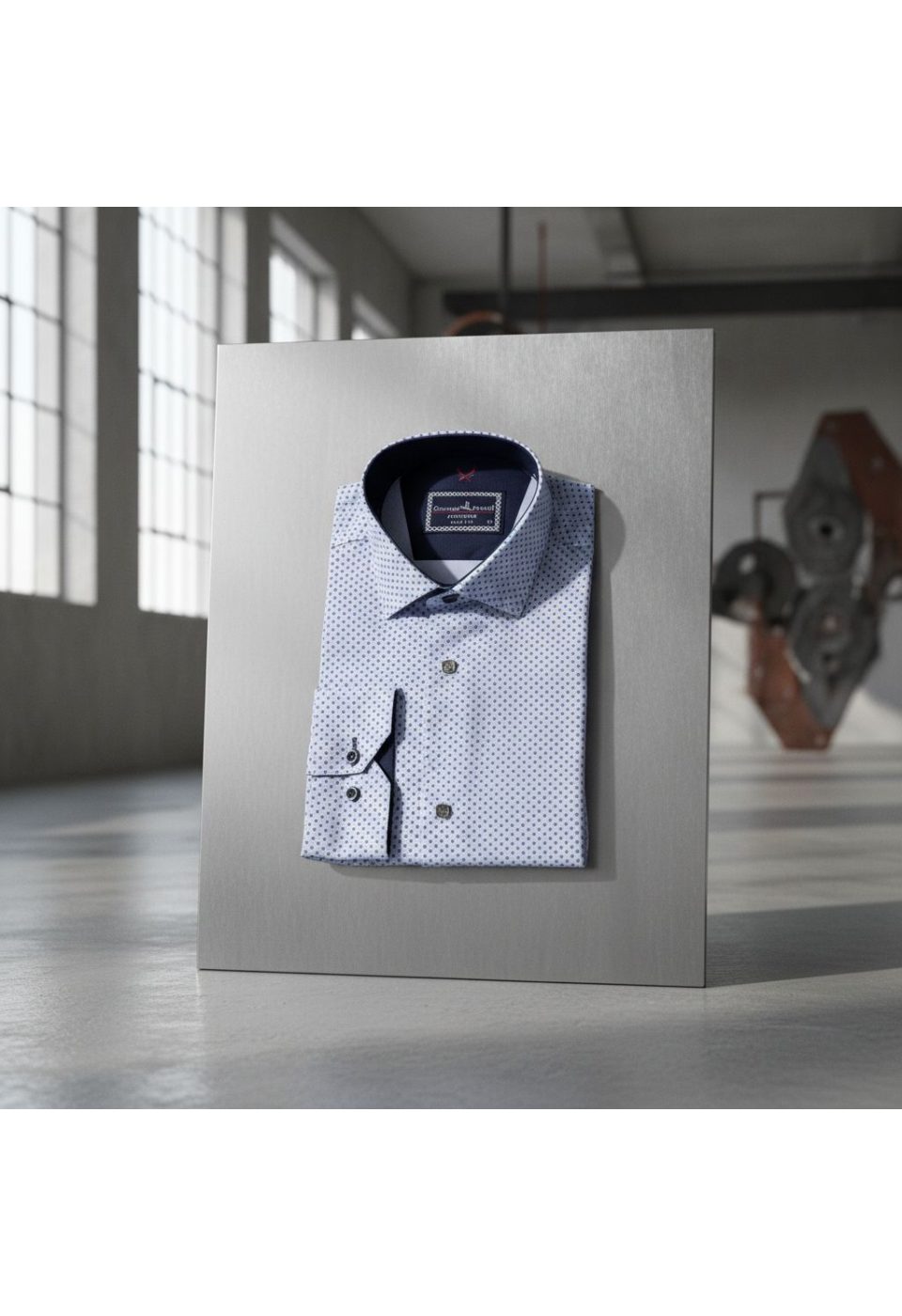 Slim Fit Uzun Kol Desenli Saten Gömlek 3GMK311524002 - Giovanni Fratelli