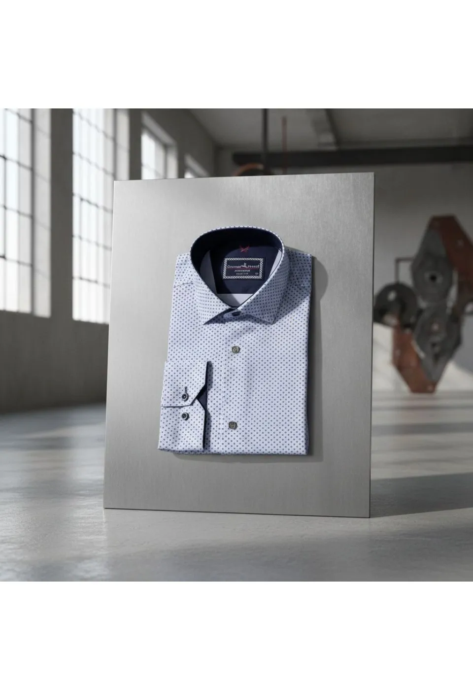 Slim Fit Uzun Kol Desenli Saten Gömlek 3GMK311524002 - Giovanni Fratelli