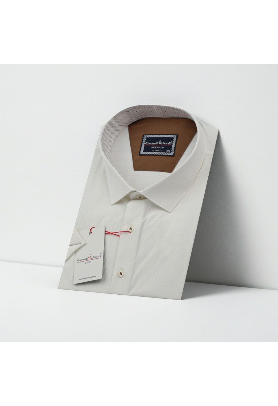 1608 BT CR K JKR 002 Büyük Beden Slim Fit Kısa Kol Desenli Armürlü Jakar Erkek Gömlek 4GMK311608002 - Giovanni Fratelli