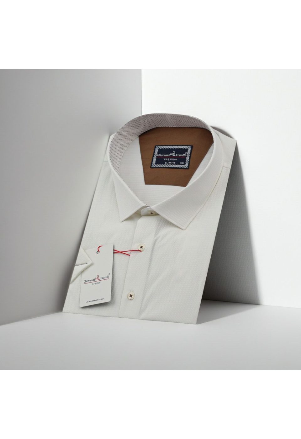 1608 BT CR K JKR 002 Büyük Beden Slim Fit Kısa Kol Desenli Armürlü Jakar Erkek Gömlek 4GMK311608002 - Giovanni Fratelli