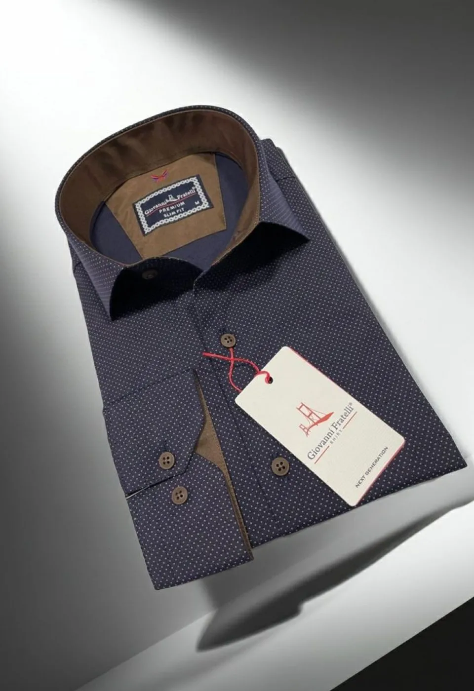 Slim Fit Uzun Kol Desenli Erkek Gömlek 3GMK312114012