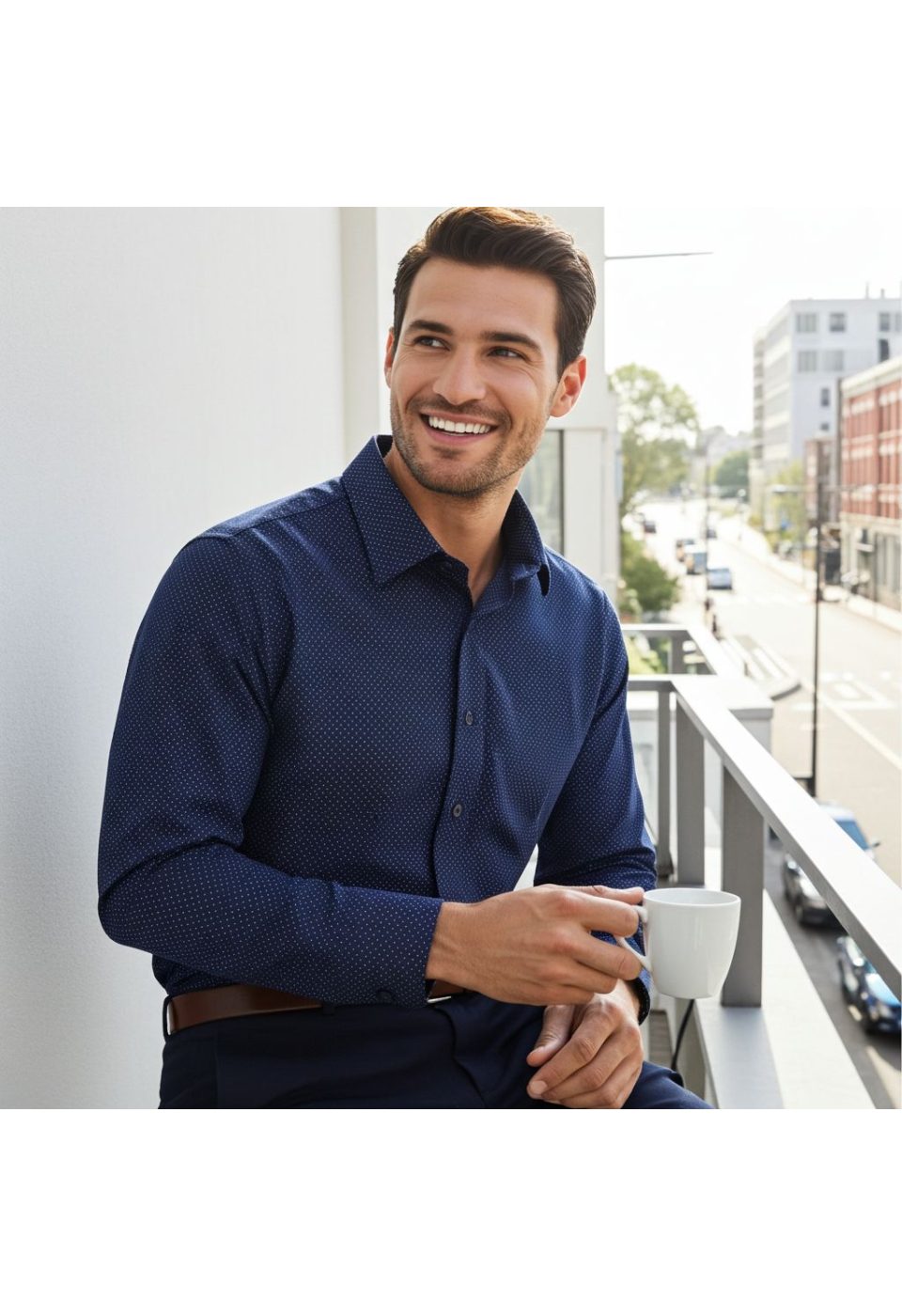 2114 CR 015 Slim Fit Uzun Kol Desenli Erkek Gömlek 3GMK312114015 - Giovanni Fratelli