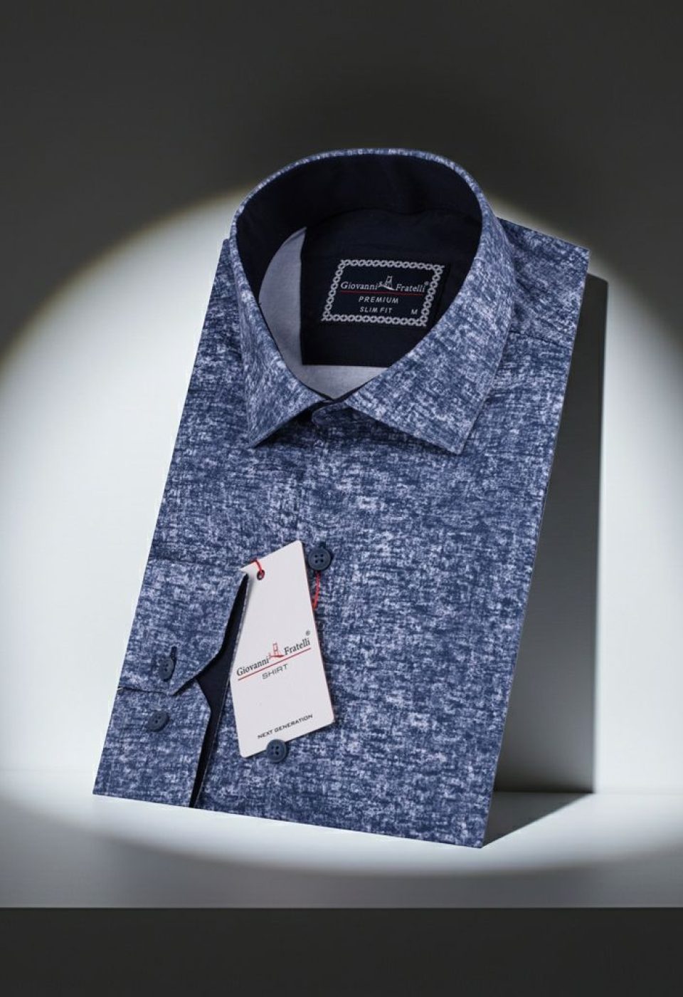 Slim Fit Uzun Kol Desenli Erkek Gömlek 3GMK312122002