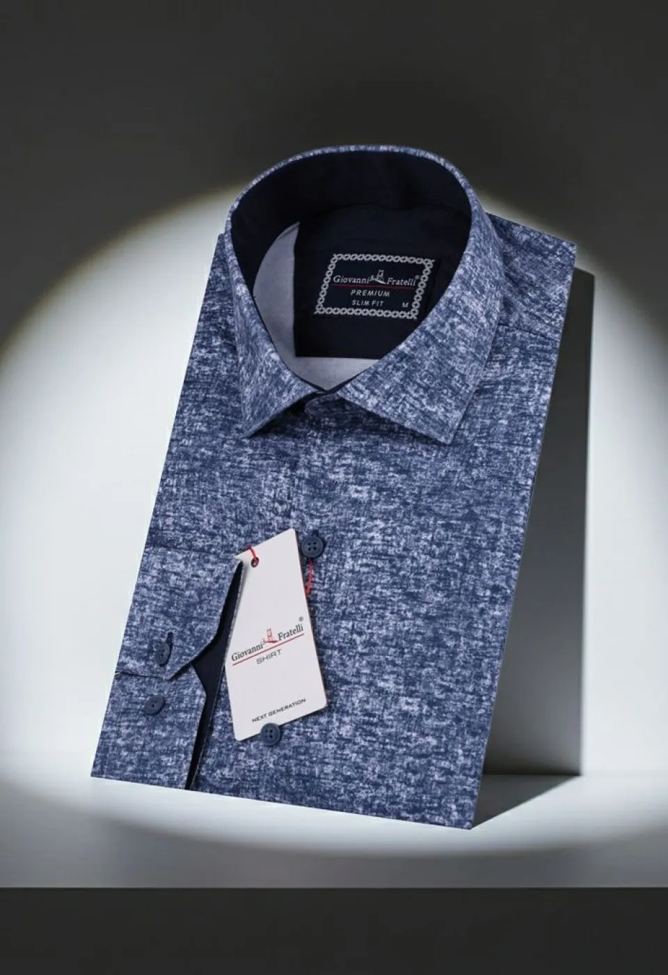 Slim Fit Uzun Kol Desenli Erkek Gömlek 3GMK312122002