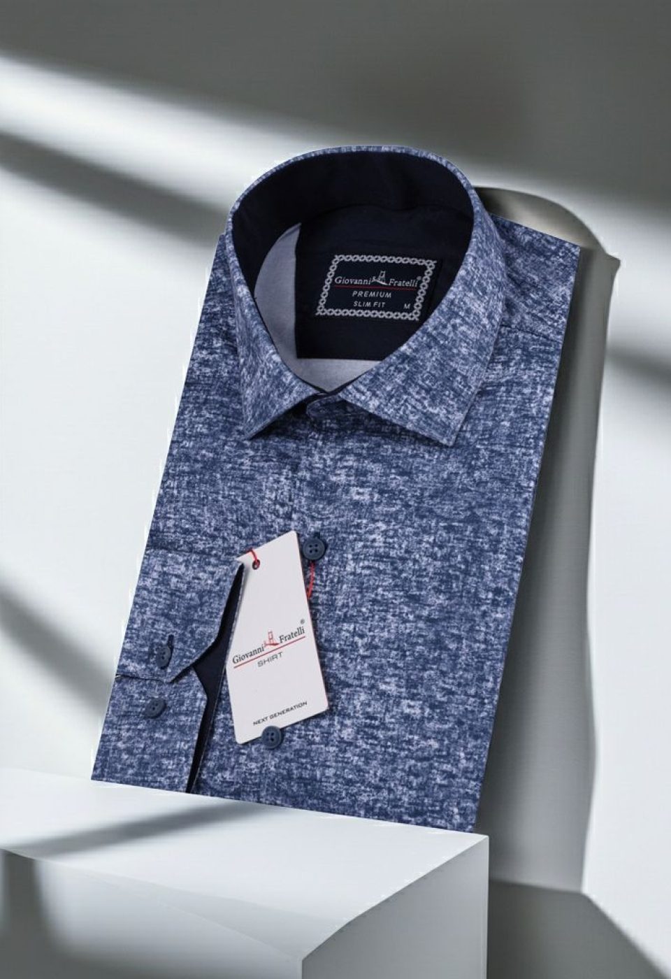 2122 CR 002 Slim Fit Uzun Kol Desenli Erkek Gömlek 3GMK312122002 - Giovanni Fratelli