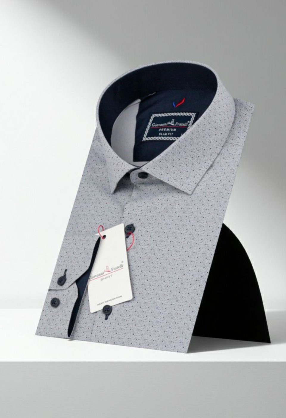 Slim Fit Uzun Kol Desenli Erkek Gömlek 3GMK312123004