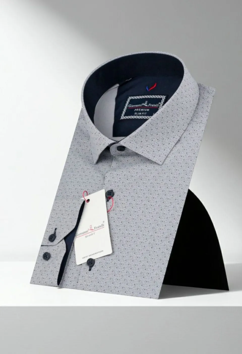 Slim Fit Uzun Kol Desenli Erkek Gömlek 3GMK312123004
