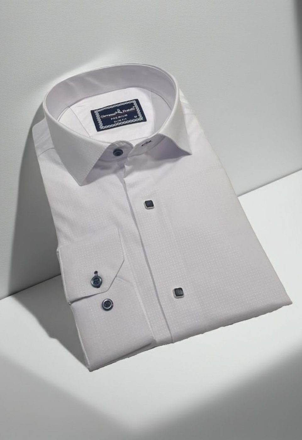 Slim Fit Uzun Kol Desenli Jakar Armürlü Gömlek 2127 CR 001 - Giovanni Fratelli