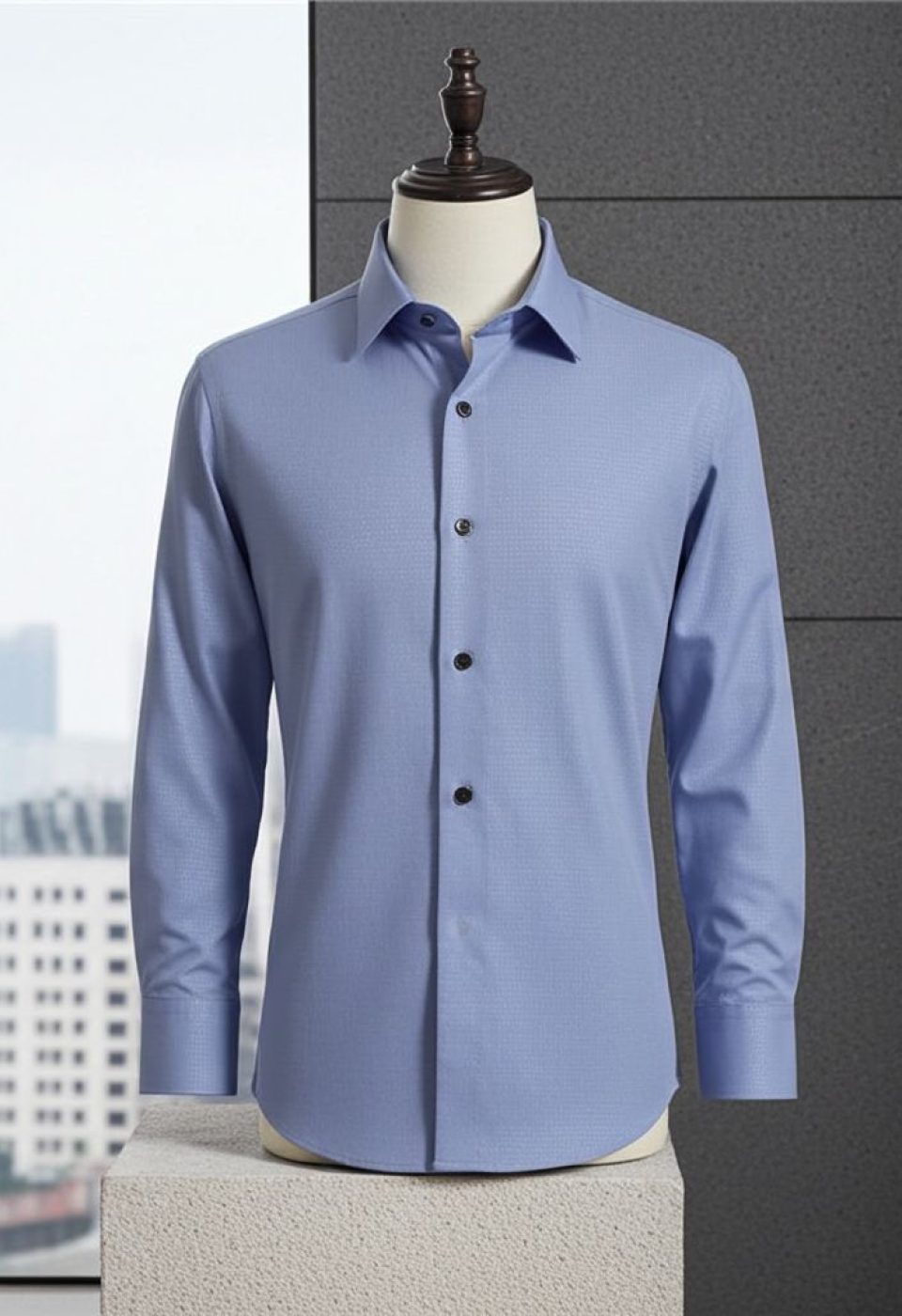 Slim Fit Uzun Kol Desenli Jakar Armürlü Gömlek 2127 CR 003