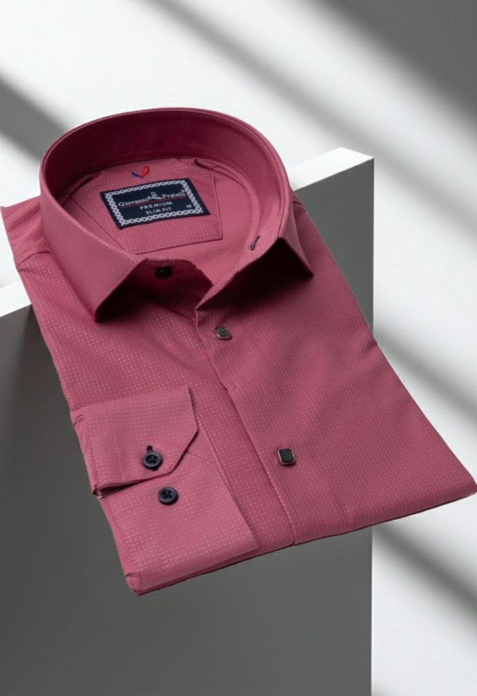 Slim Fit Uzun Kol Desenli Jakar Armürlü Gömlek 2127 CR 004