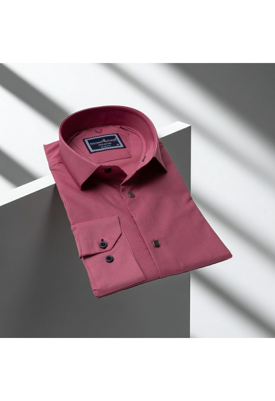 Slim Fit Uzun Kol Desenli Jakar Armürlü Gömlek 2127 CR 004 - Giovanni Fratelli