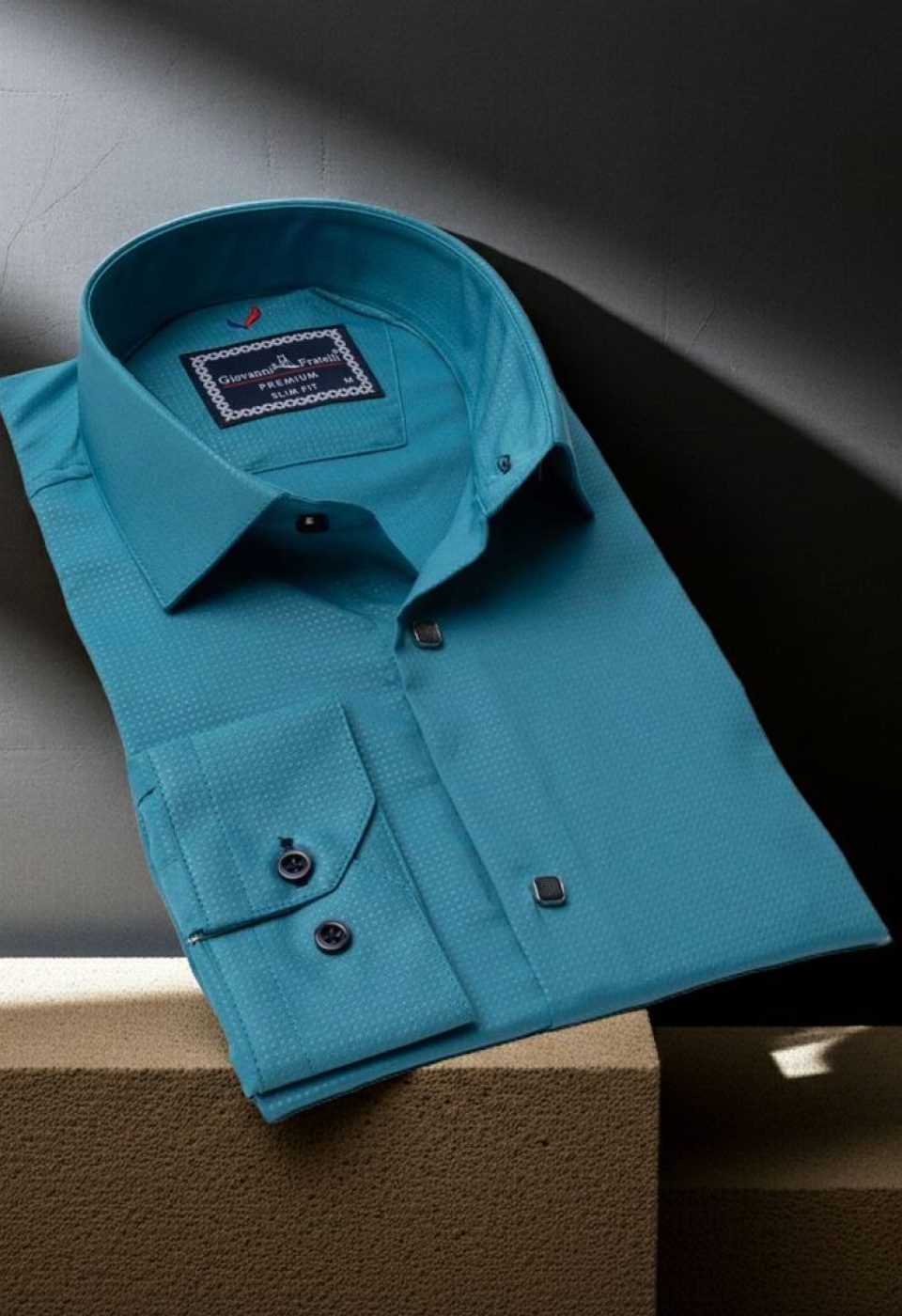 Slim Fit Uzun Kol Desenli Jakar Armürlü Gömlek 2127 CR 009