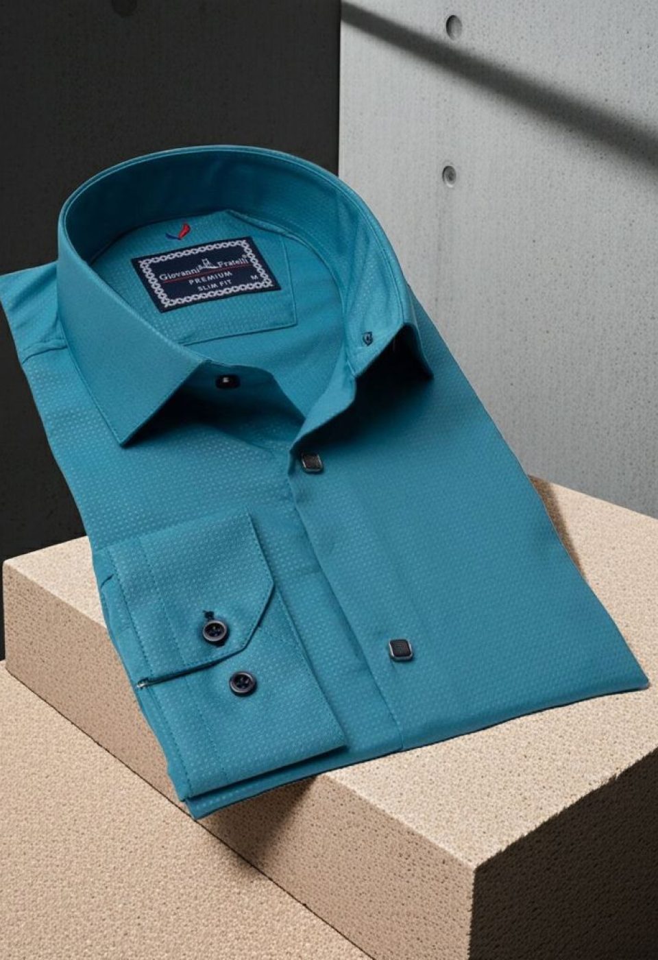 Slim Fit Uzun Kol Desenli Jakar Armürlü Gömlek 2127 CR 009 - Giovanni Fratelli