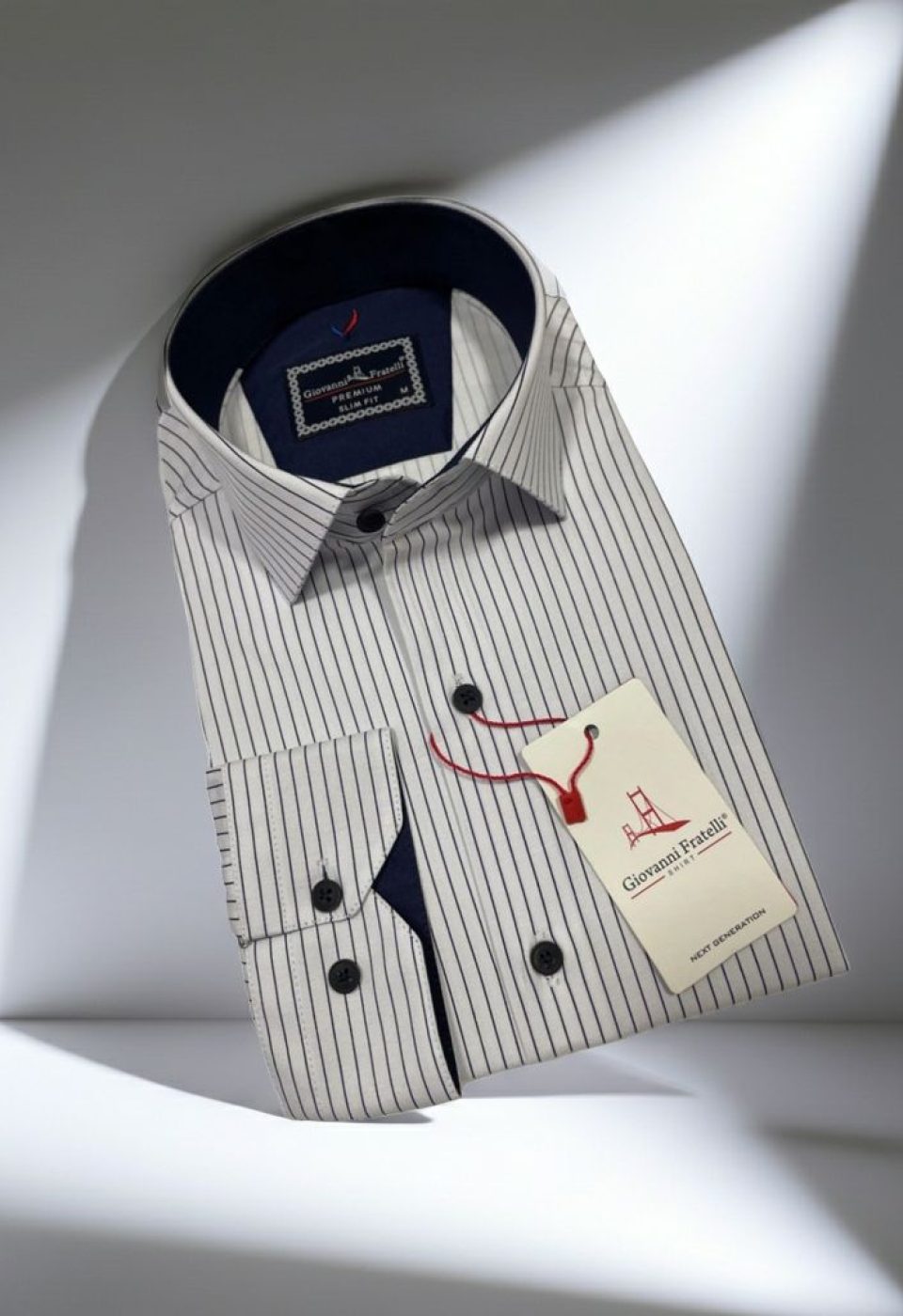 Slim Fit Uzun Kol Desenli Erkek Gömlek 3GMK322129001