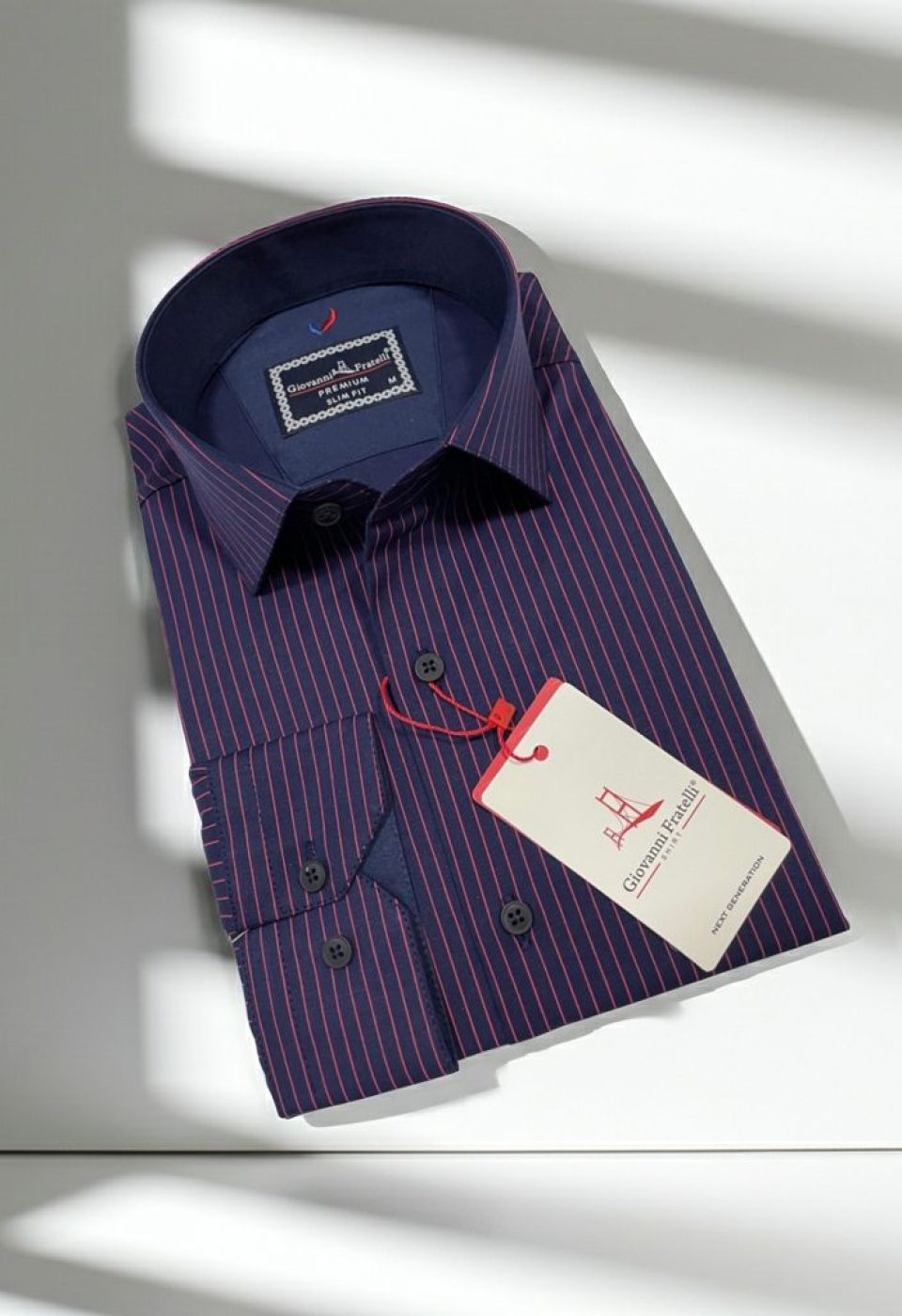 Slim Fit Uzun Kol Desenli Erkek Gömlek 3GMK322129003