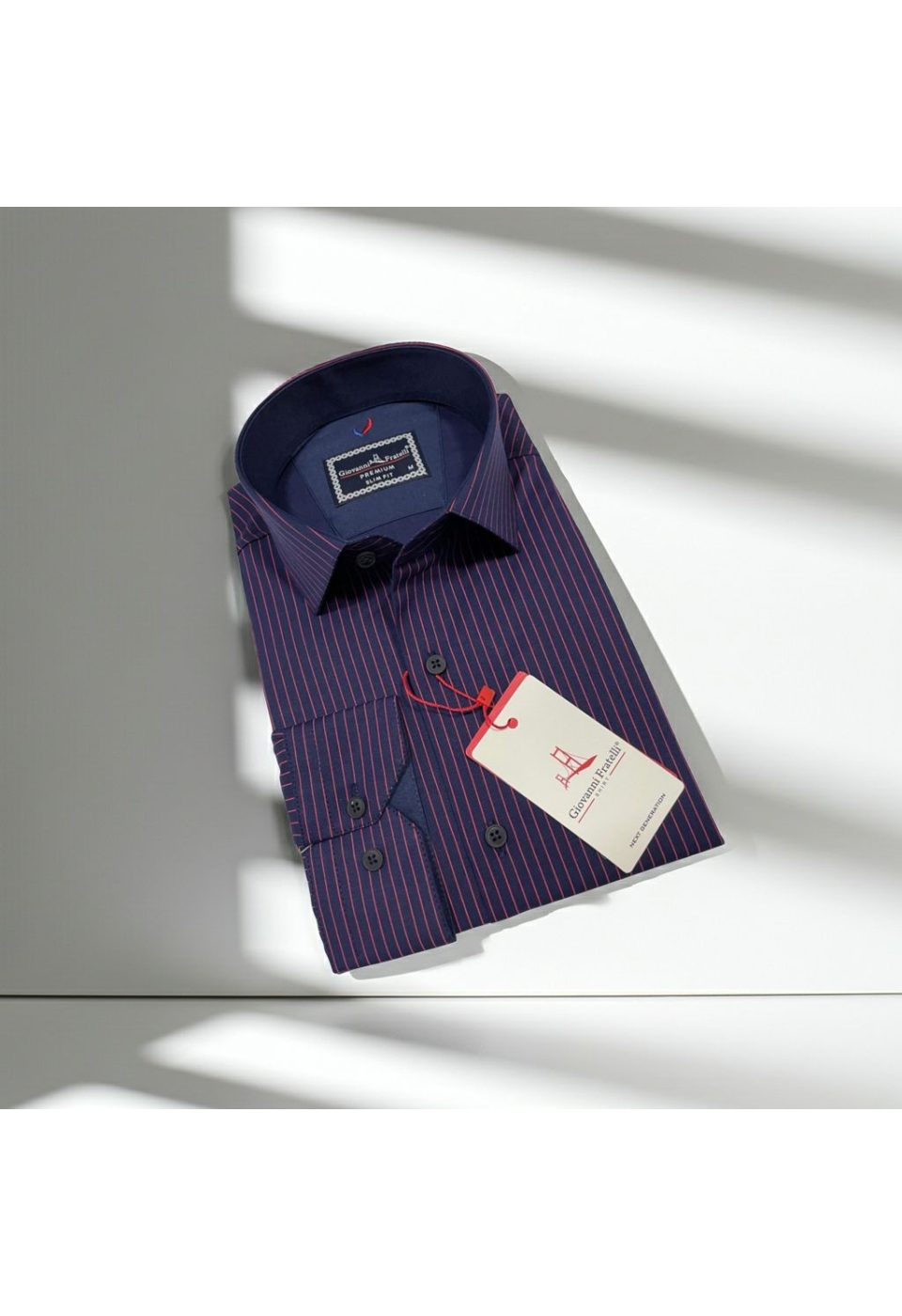 Slim Fit Uzun Kol Desenli Erkek Gömlek 3GMK322129003 - Giovanni Fratelli