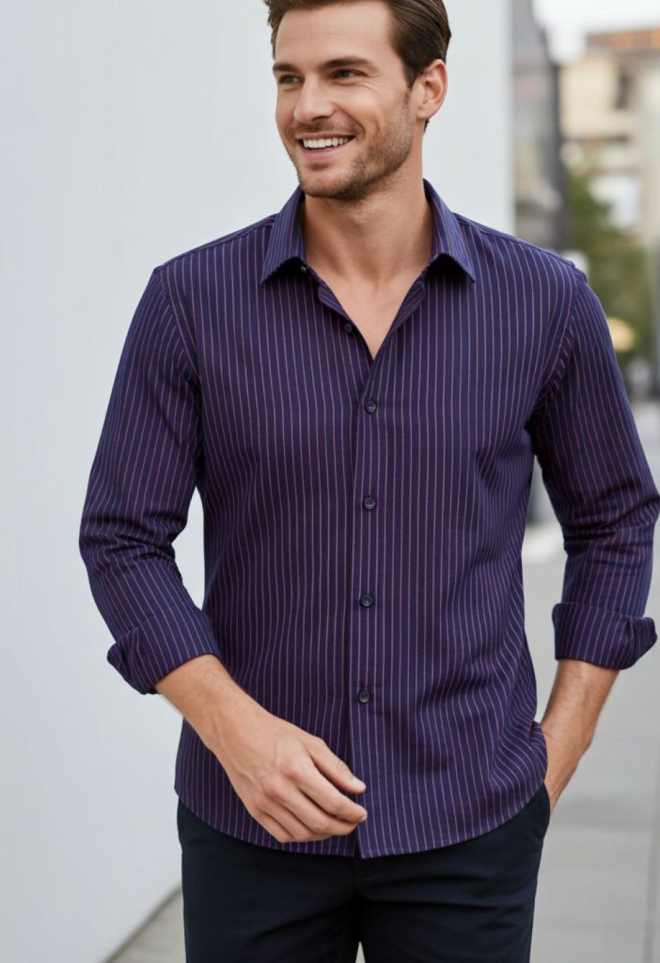Slim Fit Uzun Kol Desenli Erkek Gömlek 3GMK322129003 - Giovanni Fratelli