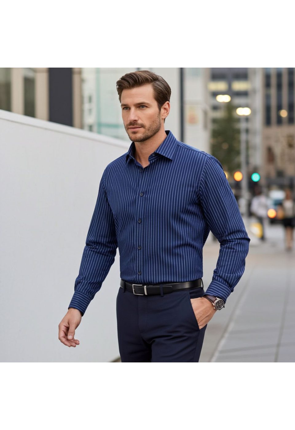 Slim Fit Uzun Kol Desenli Erkek Gömlek 3GMK322129004 - Giovanni Fratelli