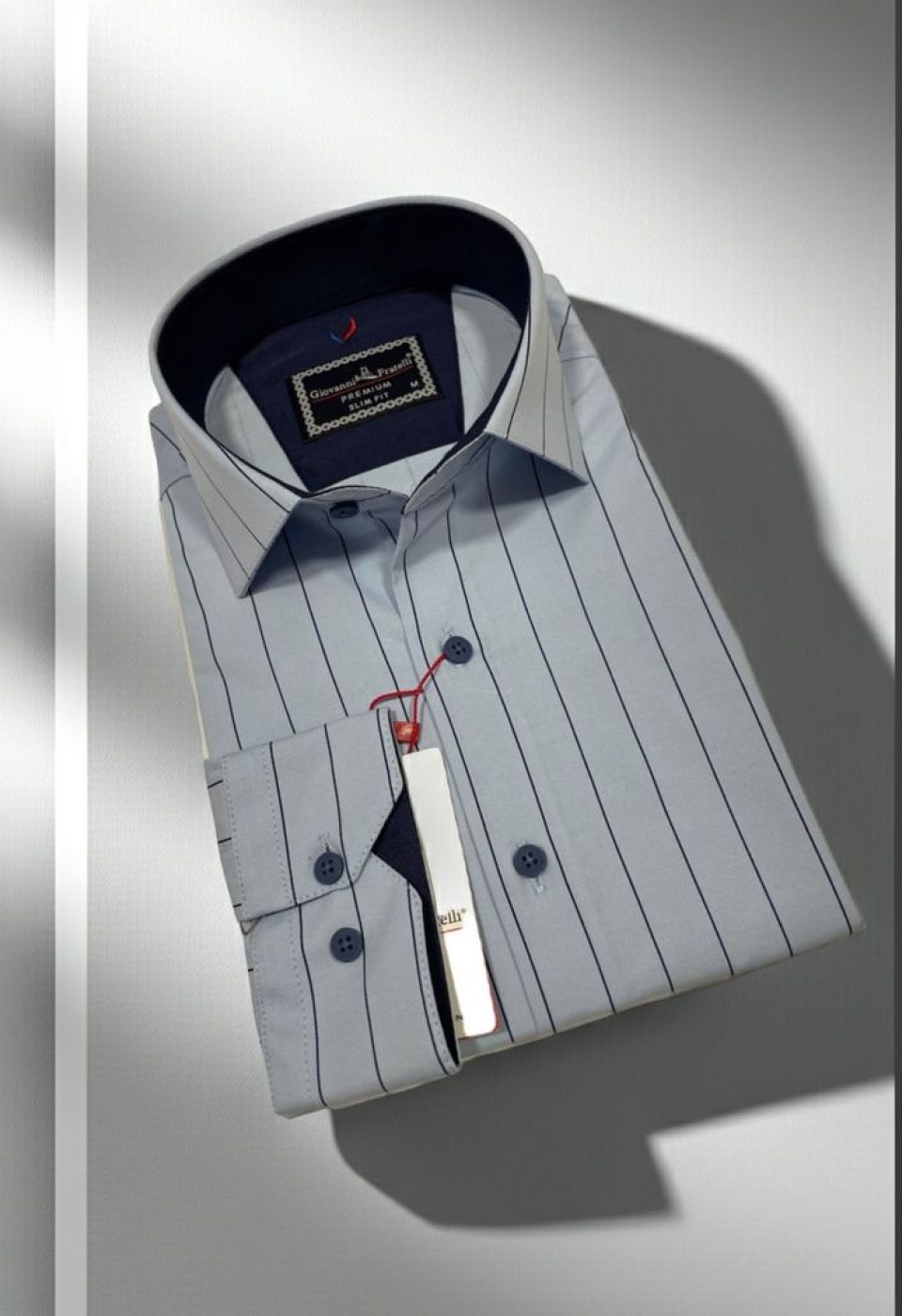 Slim Fit Uzun Kol Desenli Erkek Gömlek 3GMK322129005