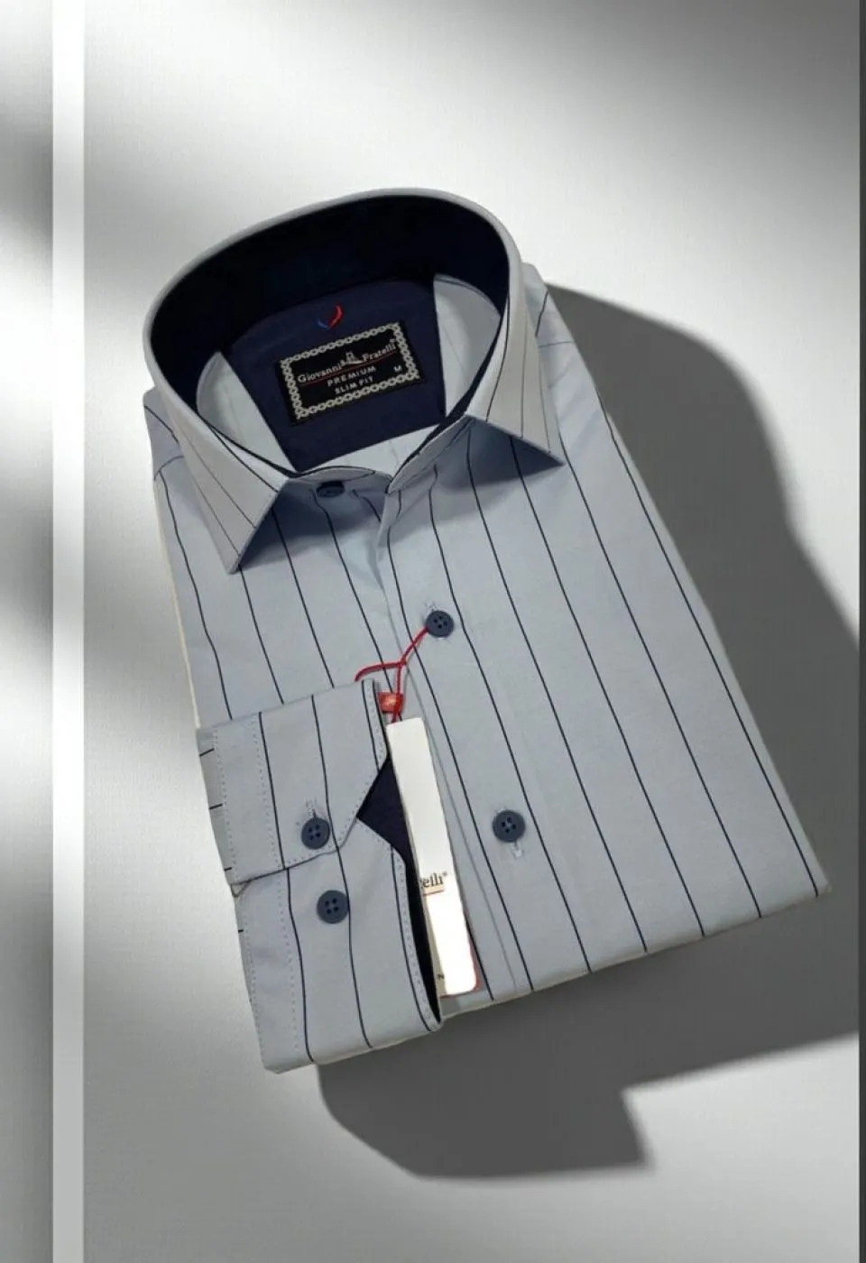Slim Fit Uzun Kol Desenli Erkek Gömlek 3GMK322129005