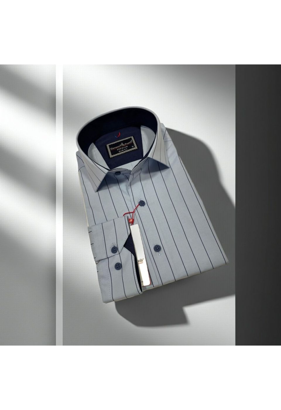 Slim Fit Uzun Kol Desenli Erkek Gömlek 3GMK322129005 - Giovanni Fratelli