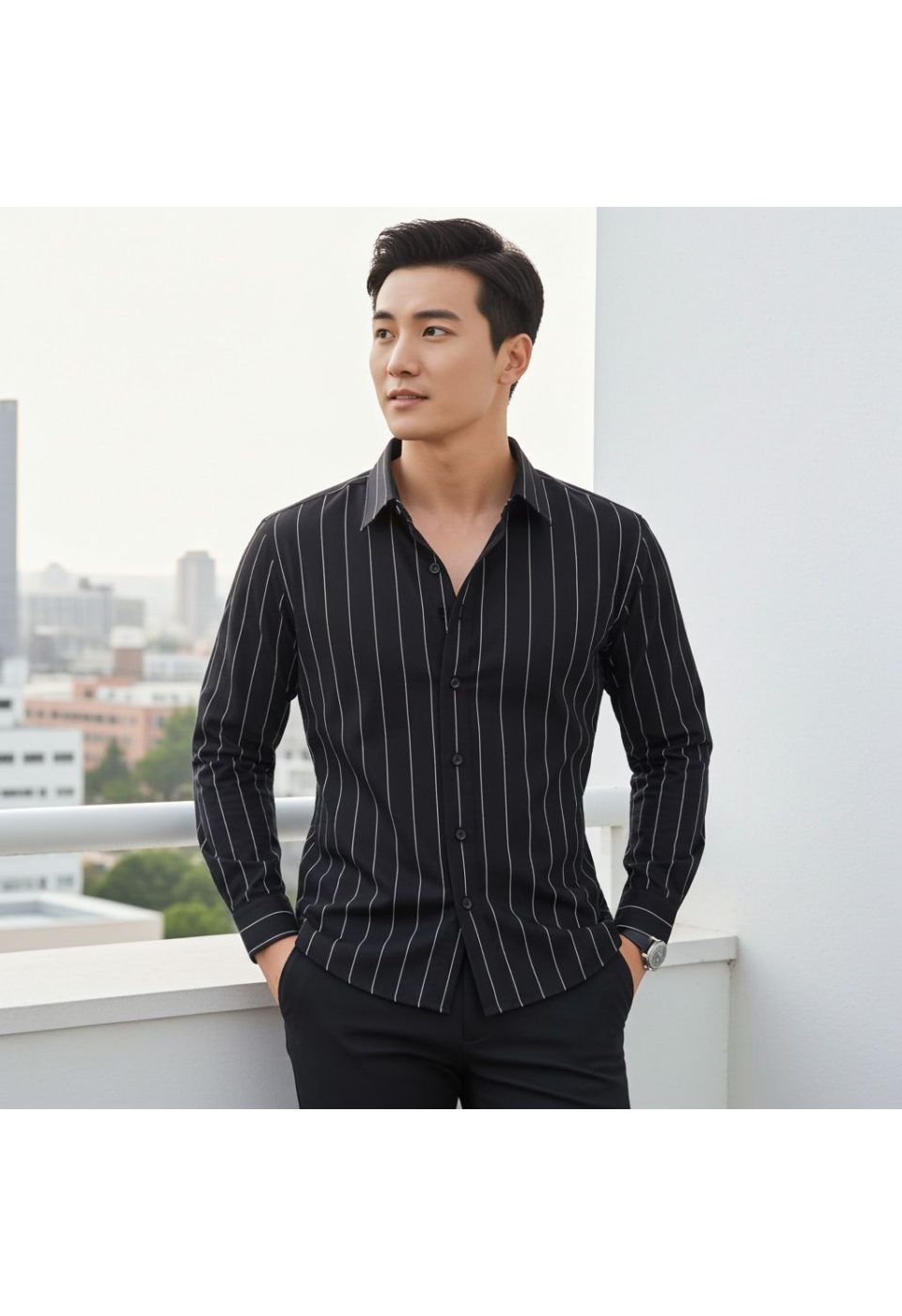 Slim Fit Uzun Kol Desenli Erkek Gömlek 3GMK322129008 - Giovanni Fratelli