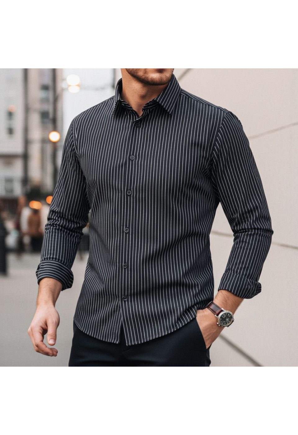 Slim Fit Uzun Kol Desenli Erkek Gömlek 3GMK322129009 - Giovanni Fratelli
