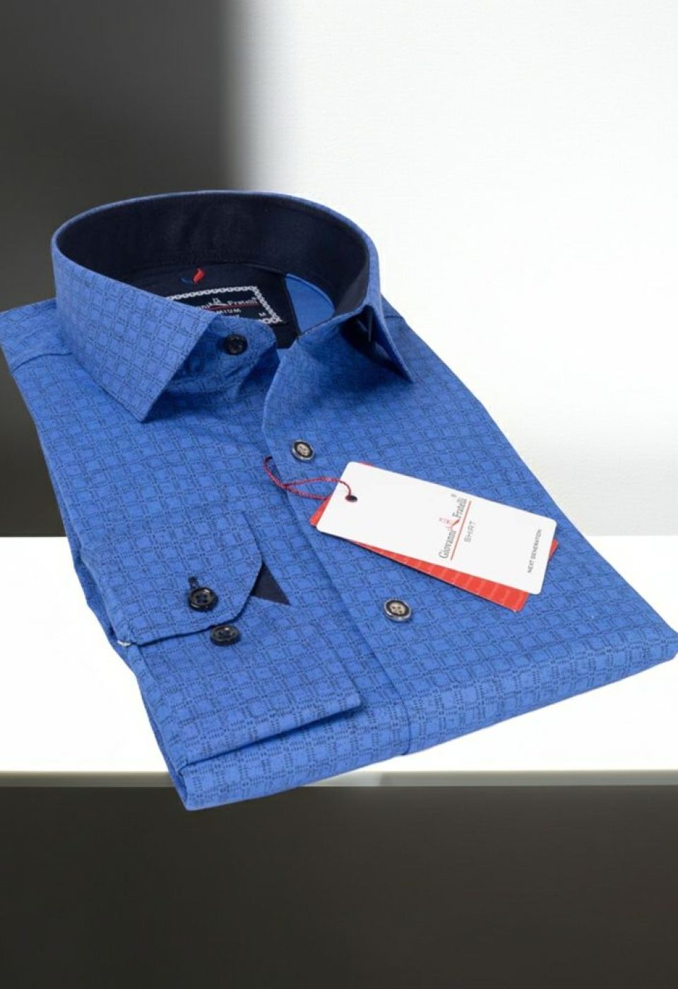Slim Fit Uzun Kol Desenli Erkek Gömlek 3GMK312130002