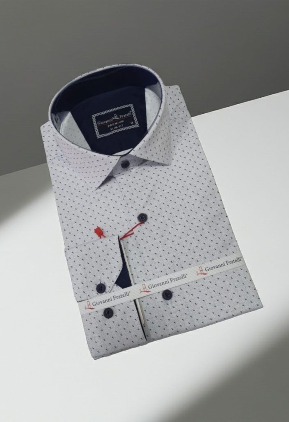 Slim Fit Uzun Kol Desenli Erkek Gömlek 3GMK312135001