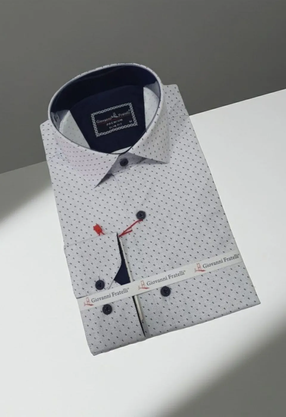 Slim Fit Uzun Kol Desenli Erkek Gömlek 3GMK312135001
