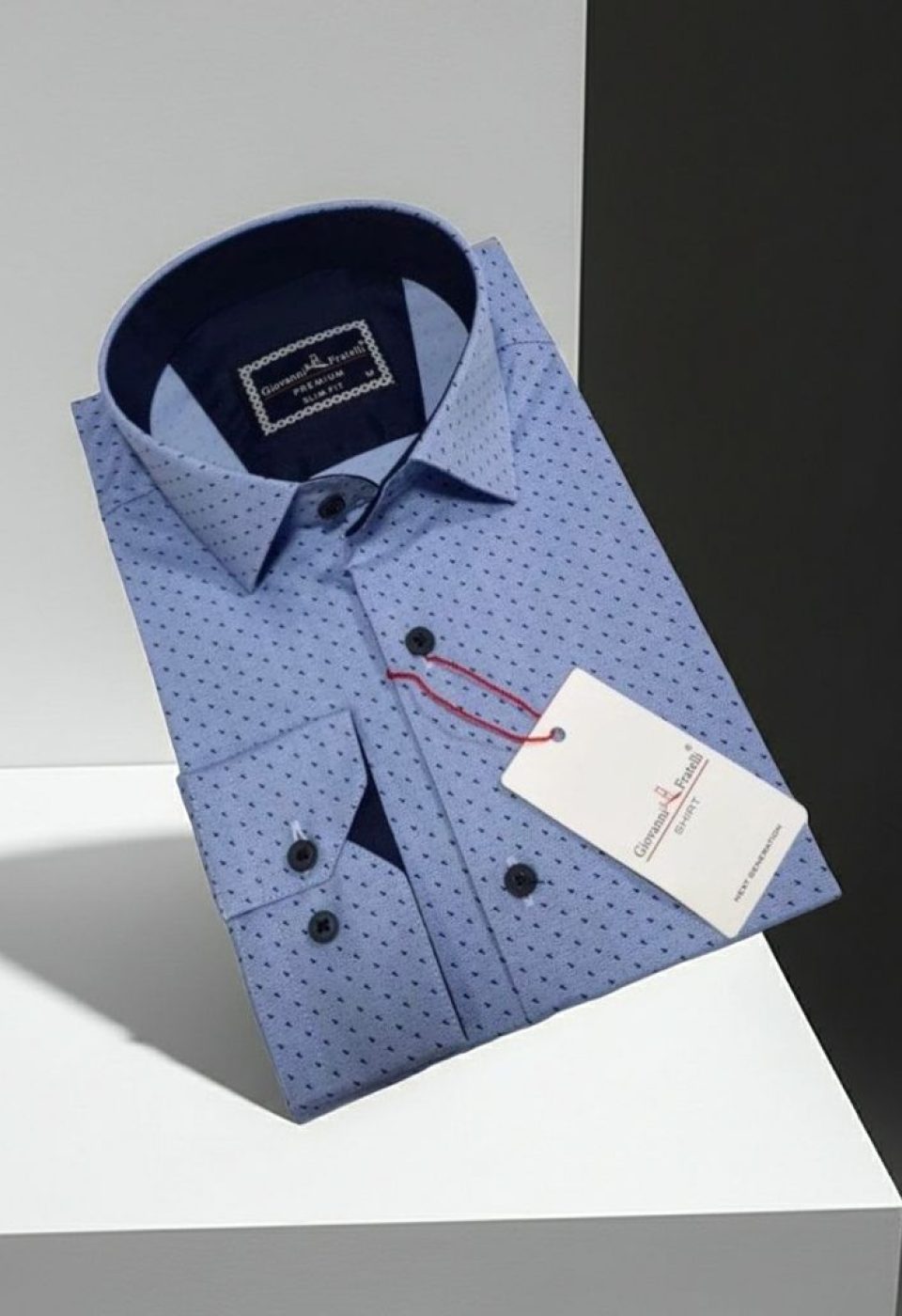Slim Fit Uzun Kol Desenli Erkek Gömlek 3GMK312135004