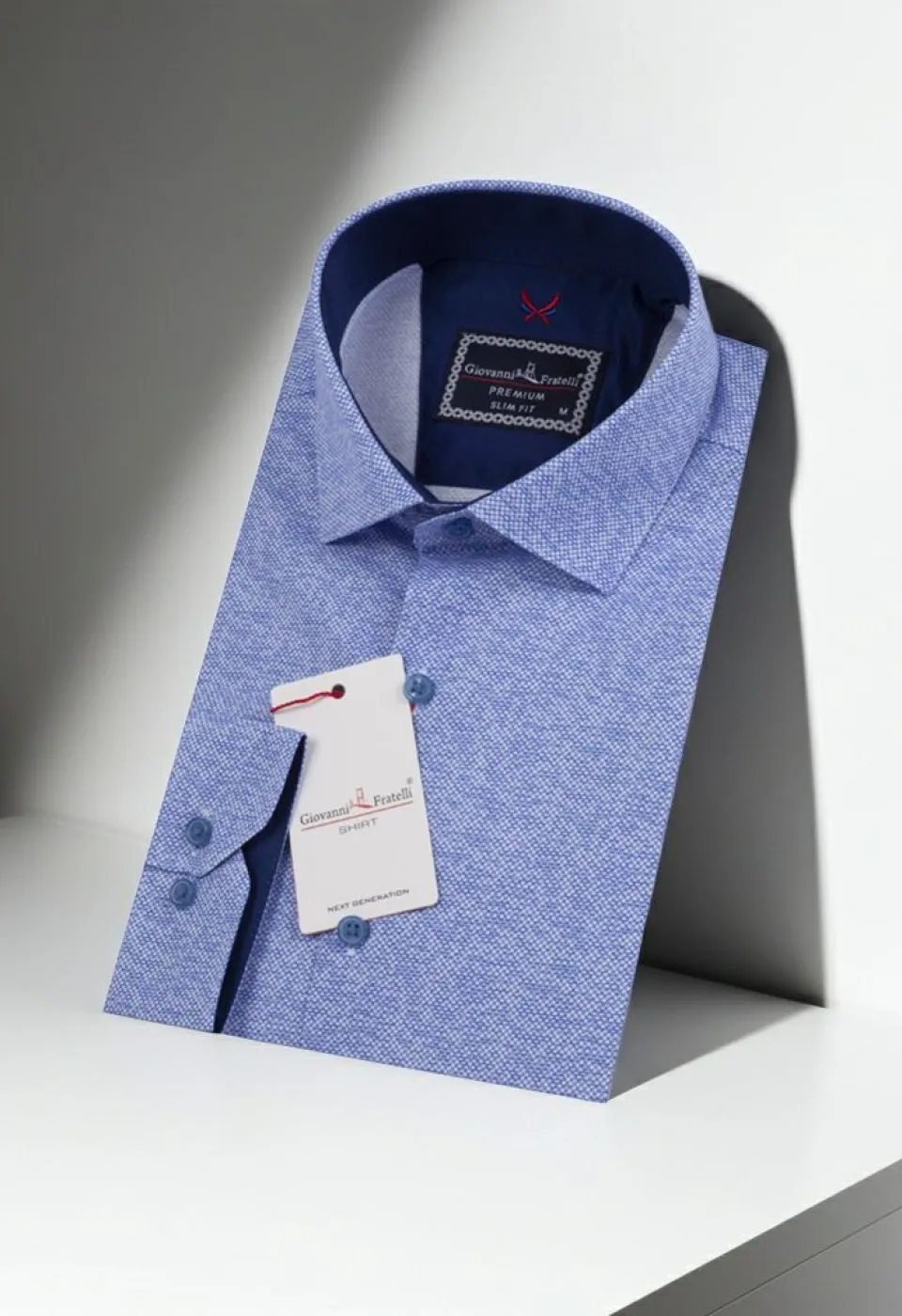 Slim Fit Uzun Kol Desenli Erkek Gömlek 3GMK312175001