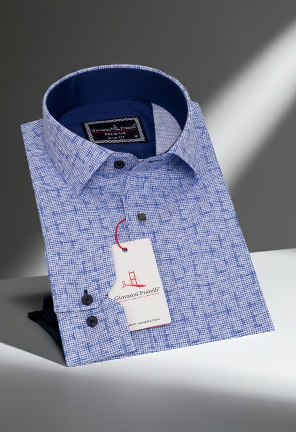 Slim Fit Uzun Kol Desenli Erkek Gömlek 3GMK312403001