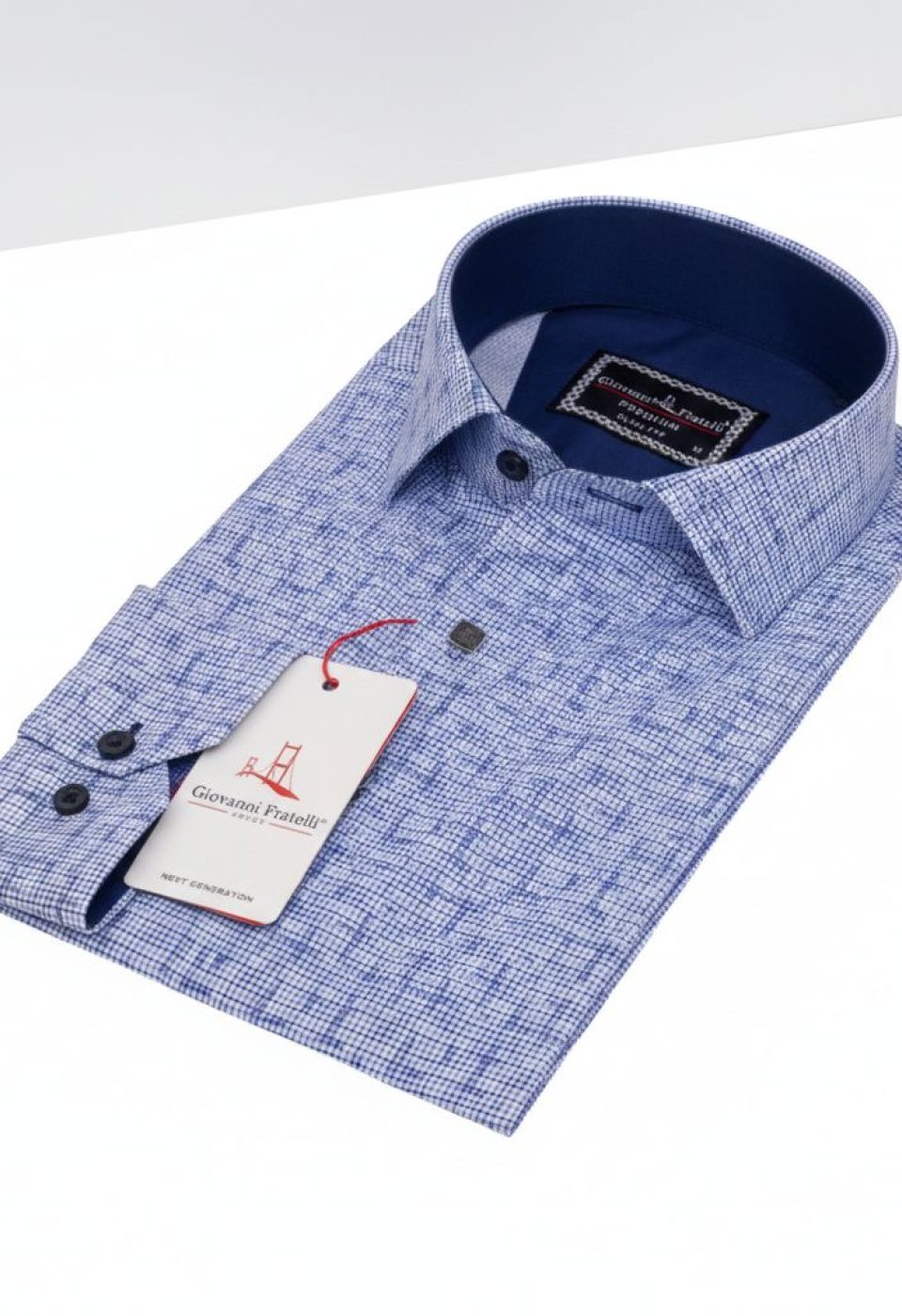 Slim Fit Uzun Kol Desenli Erkek Gömlek 3GMK312403001
