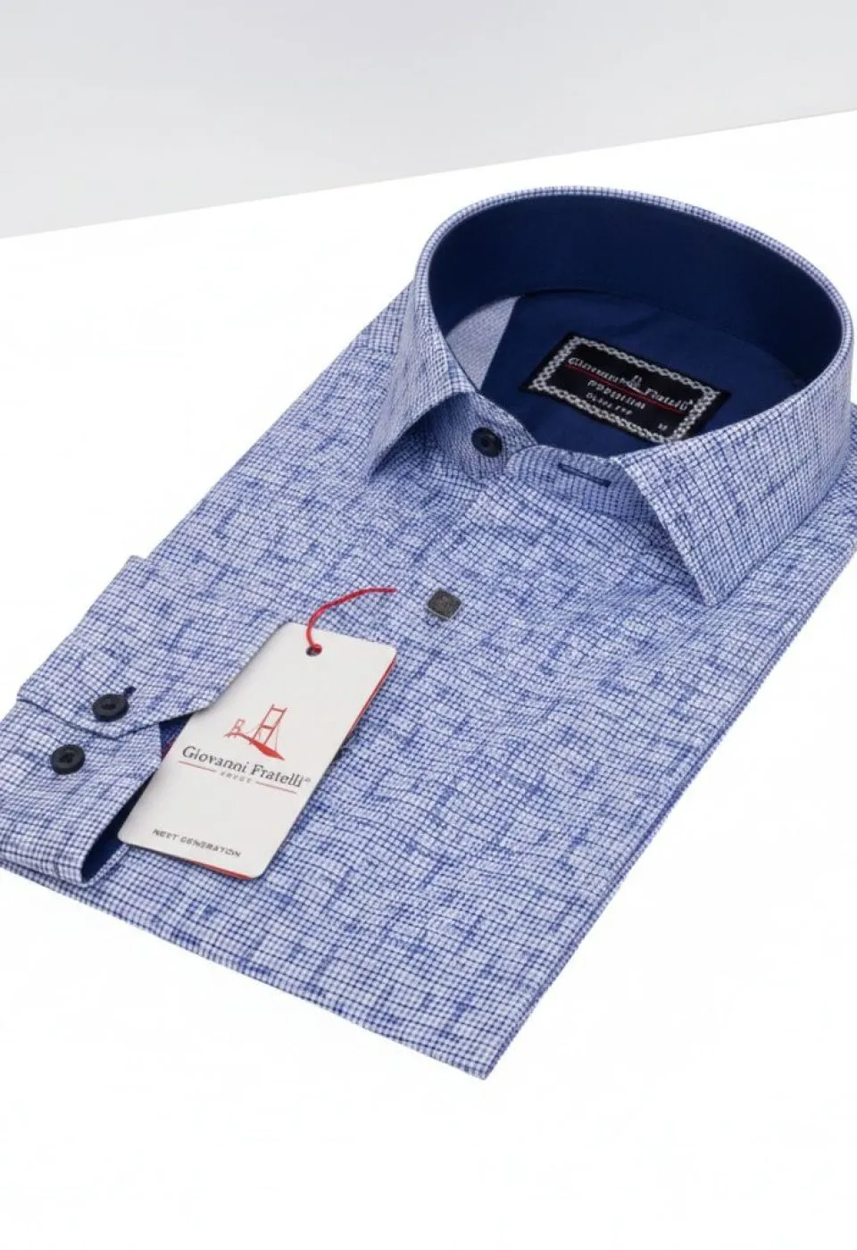 Slim Fit Uzun Kol Desenli Erkek Gömlek 3GMK312403001