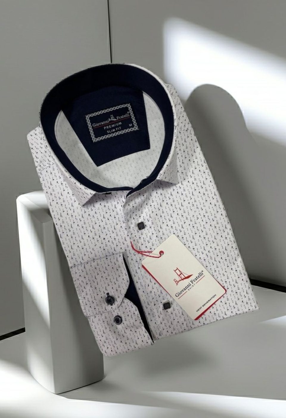 2437 CR 001 Slim Fit Uzun Kol Desenli Erkek Gömlek 3GMK312437001 - Giovanni Fratelli