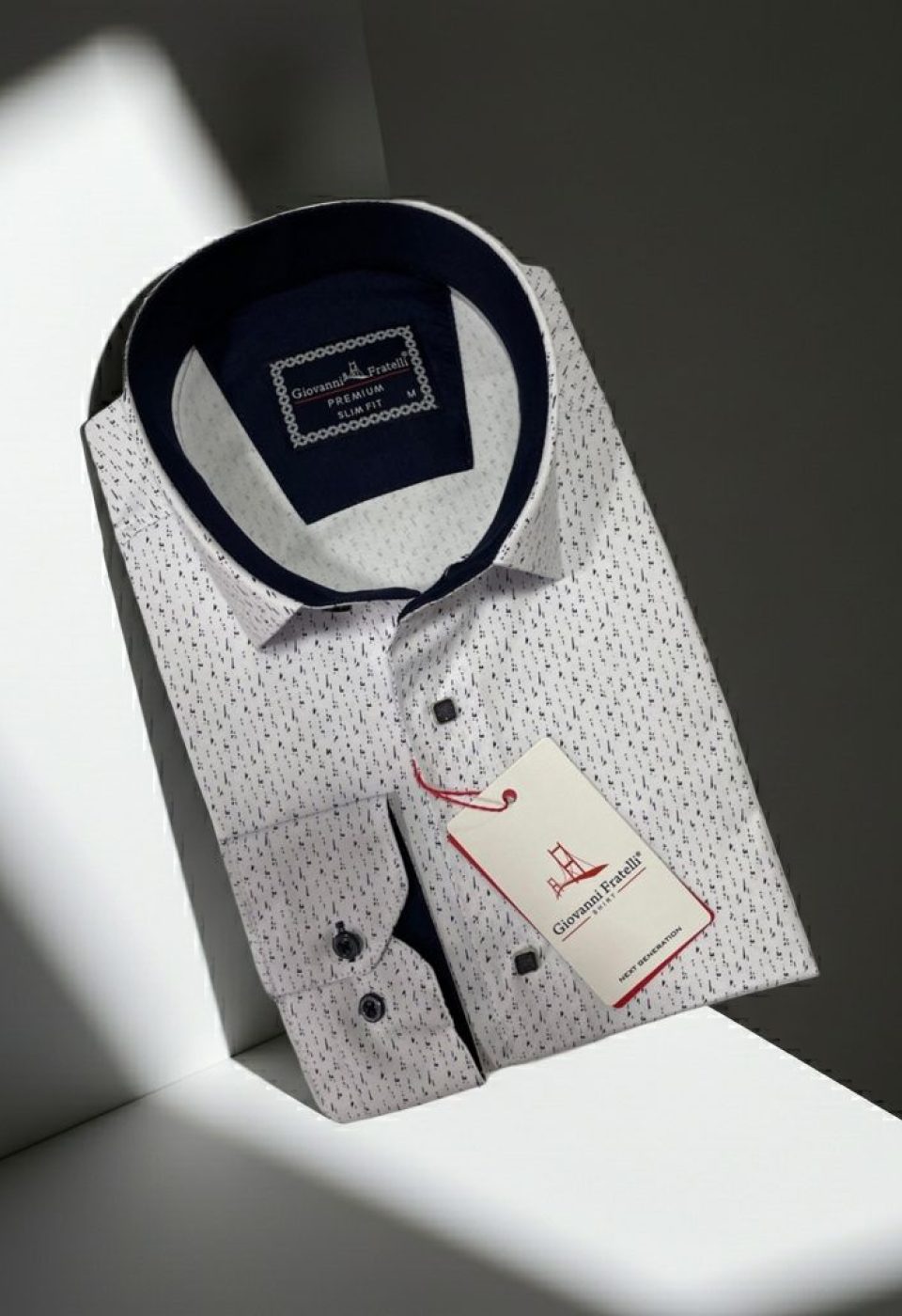 Slim Fit Uzun Kol Desenli Erkek Gömlek 3GMK312437001