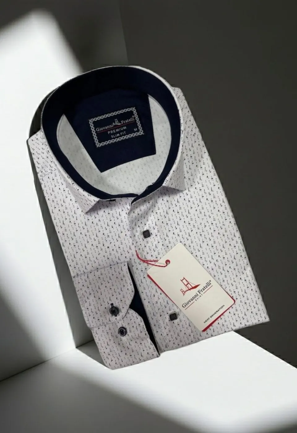Slim Fit Uzun Kol Desenli Erkek Gömlek 3GMK312437001