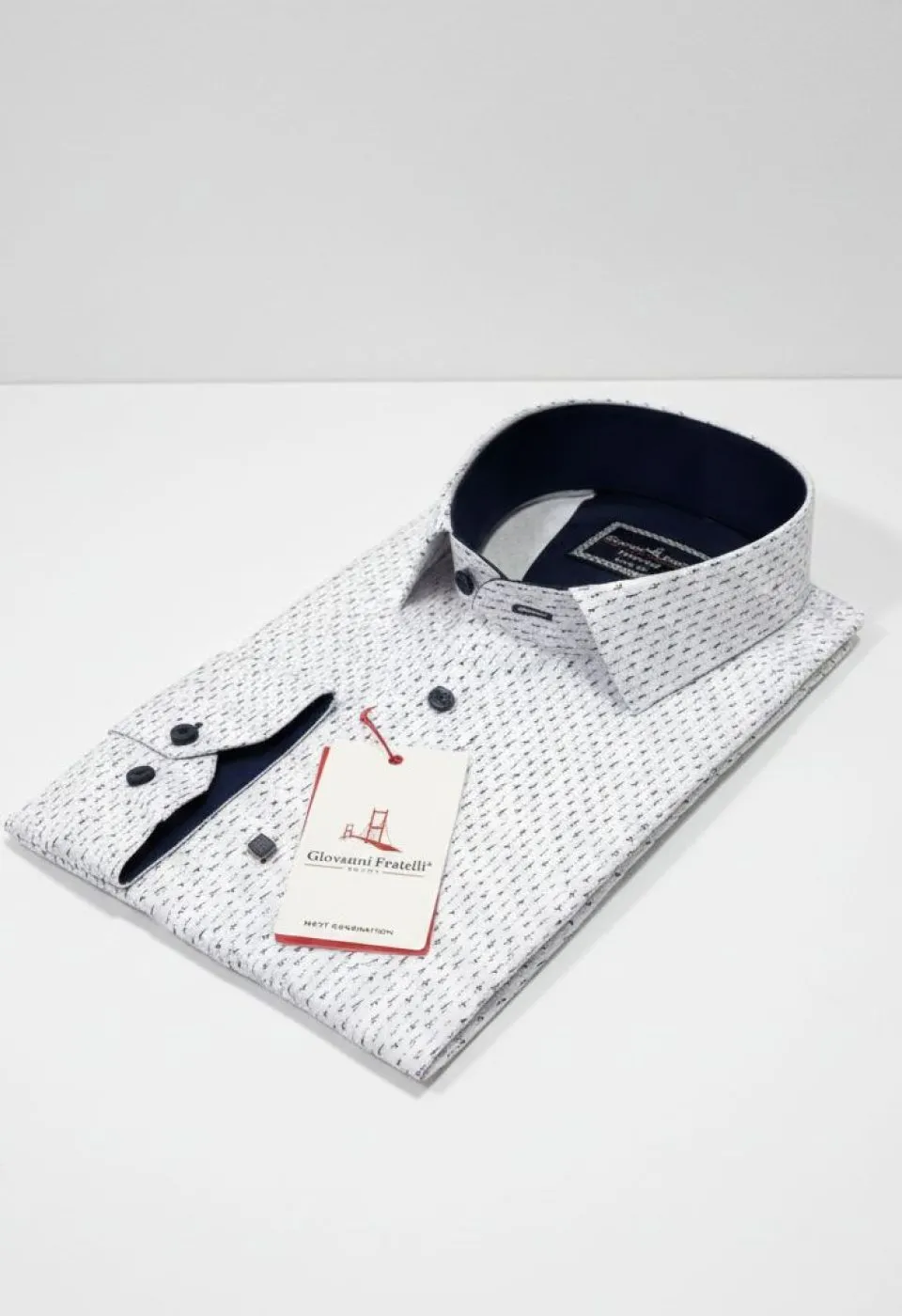Slim Fit Uzun Kol Desenli Erkek Gömlek 3GMK312437001