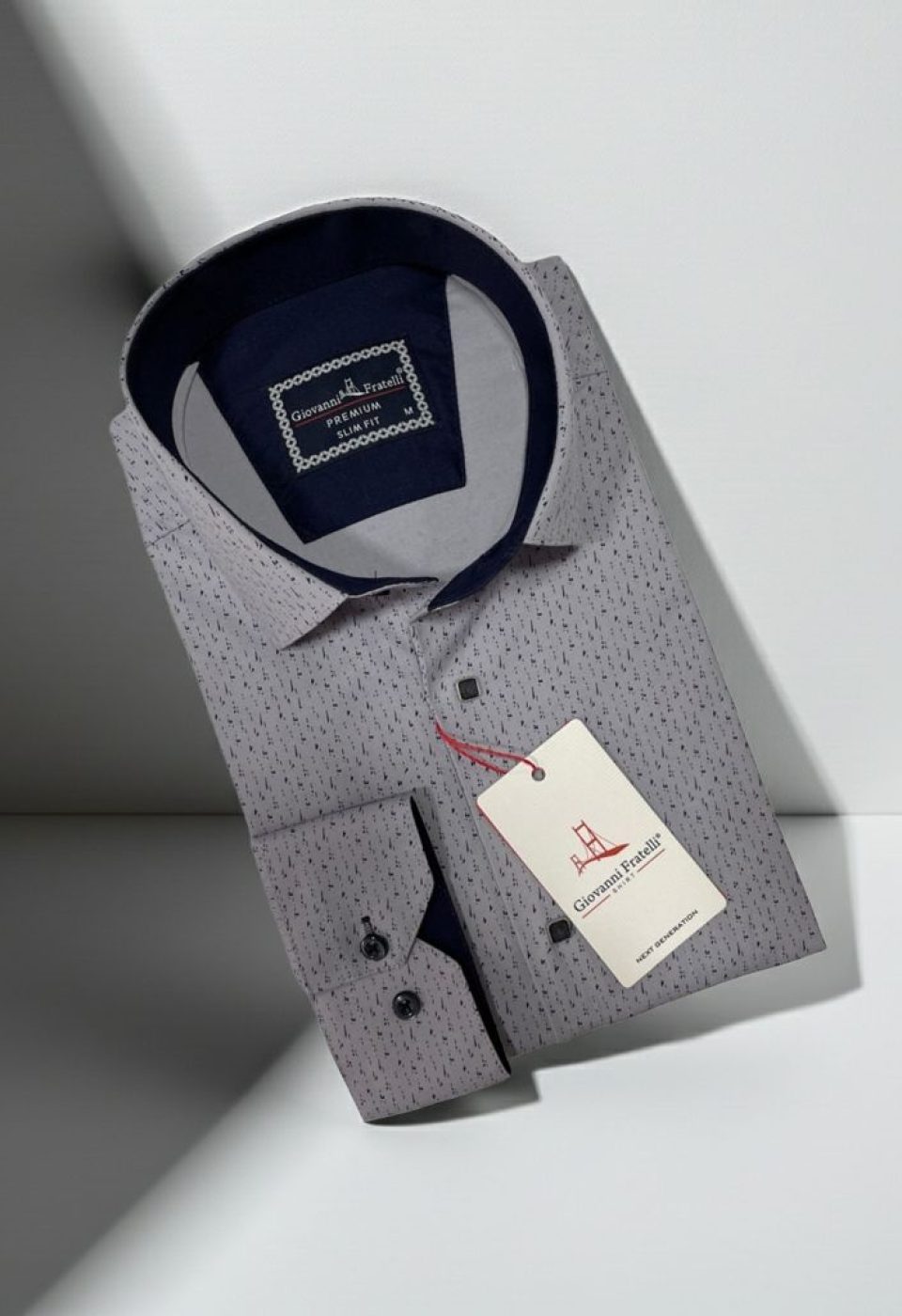 2437 CR 002 Slim Fit Uzun Kol Desenli Erkek Gömlek 3GMK312437002 - Giovanni Fratelli