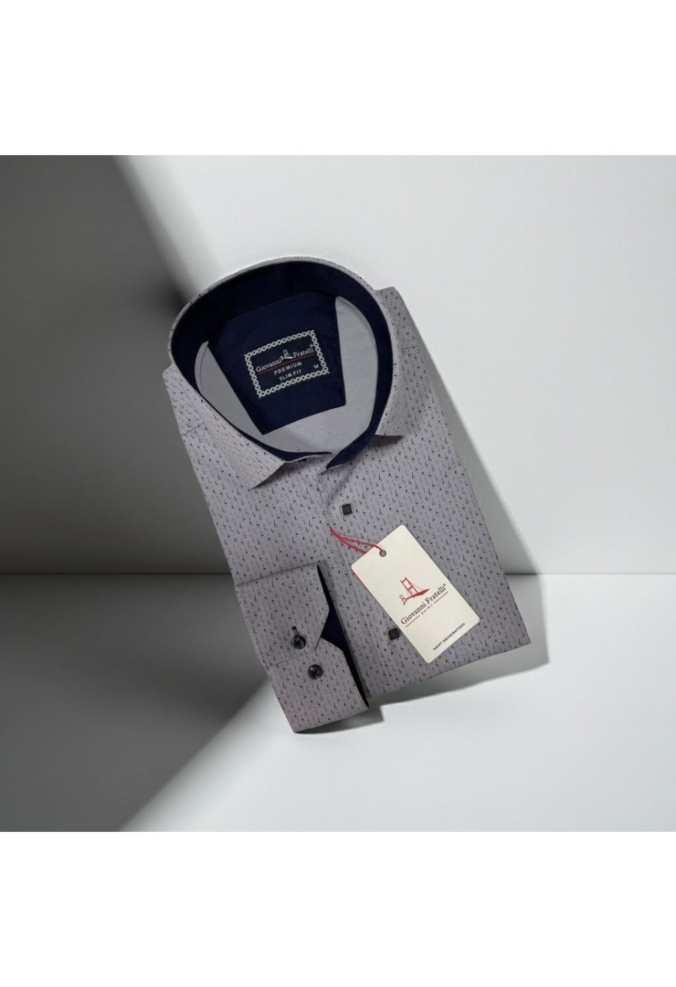2437 CR 002 Slim Fit Uzun Kol Desenli Erkek Gömlek 3GMK312437002 - Giovanni Fratelli