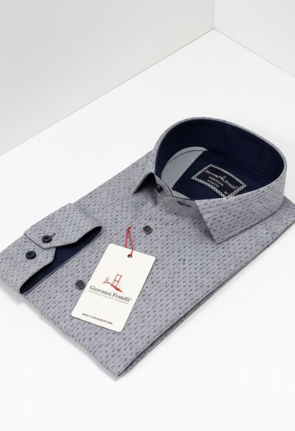 Slim Fit Uzun Kol Desenli Erkek Gömlek 3GMK312437002