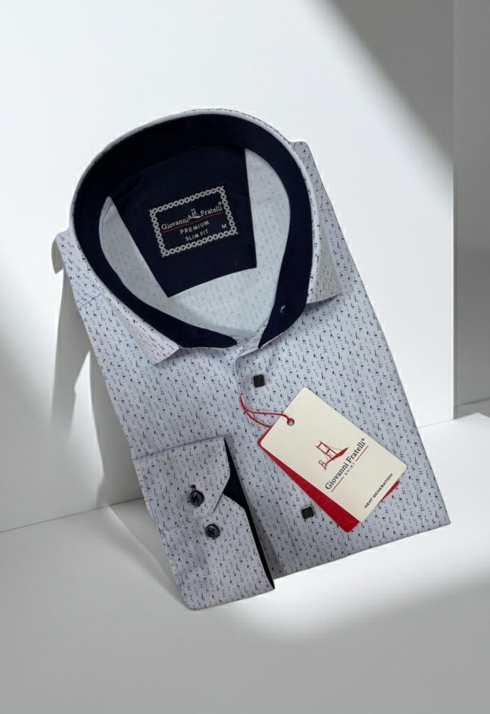 Slim Fit Uzun Kol Desenli Erkek Gömlek 3GMK312437003