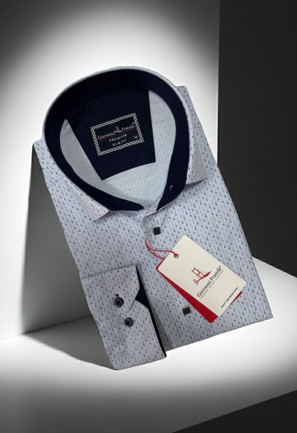 Slim Fit Uzun Kol Desenli Erkek Gömlek 3GMK312437003