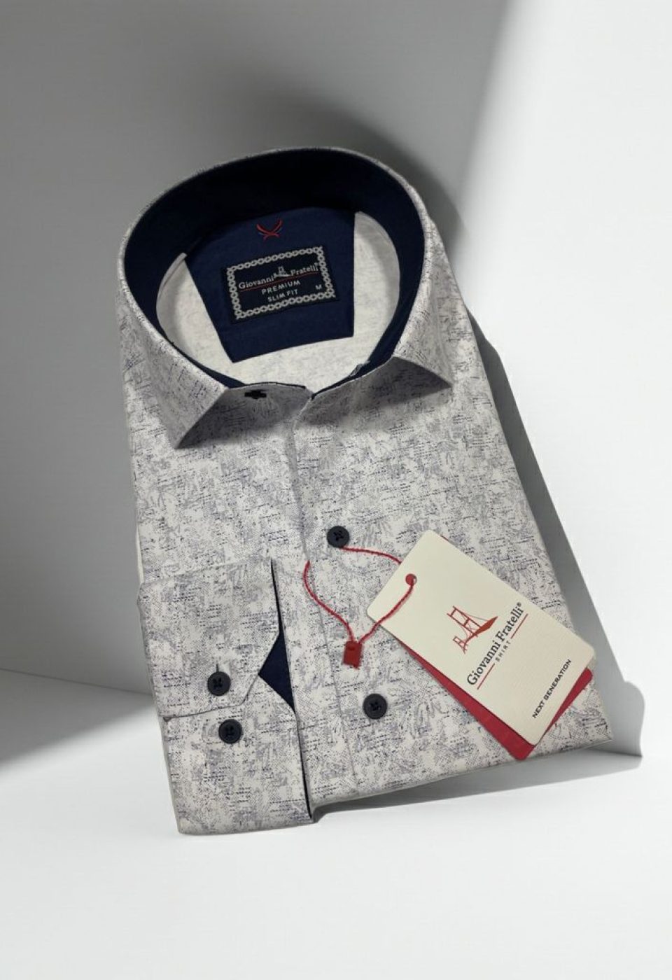 Slim Fit Uzun Kol Desenli Erkek Gömlek 3GMK312440001